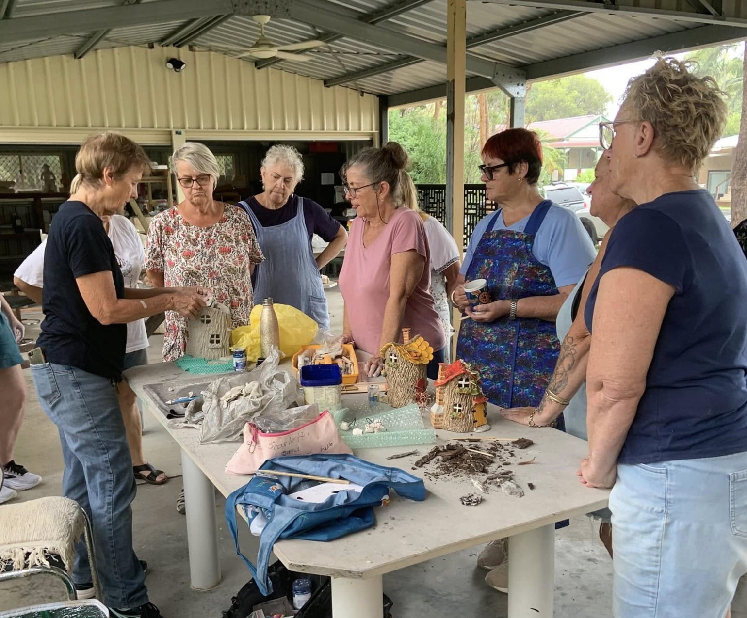 Members working together in the studio